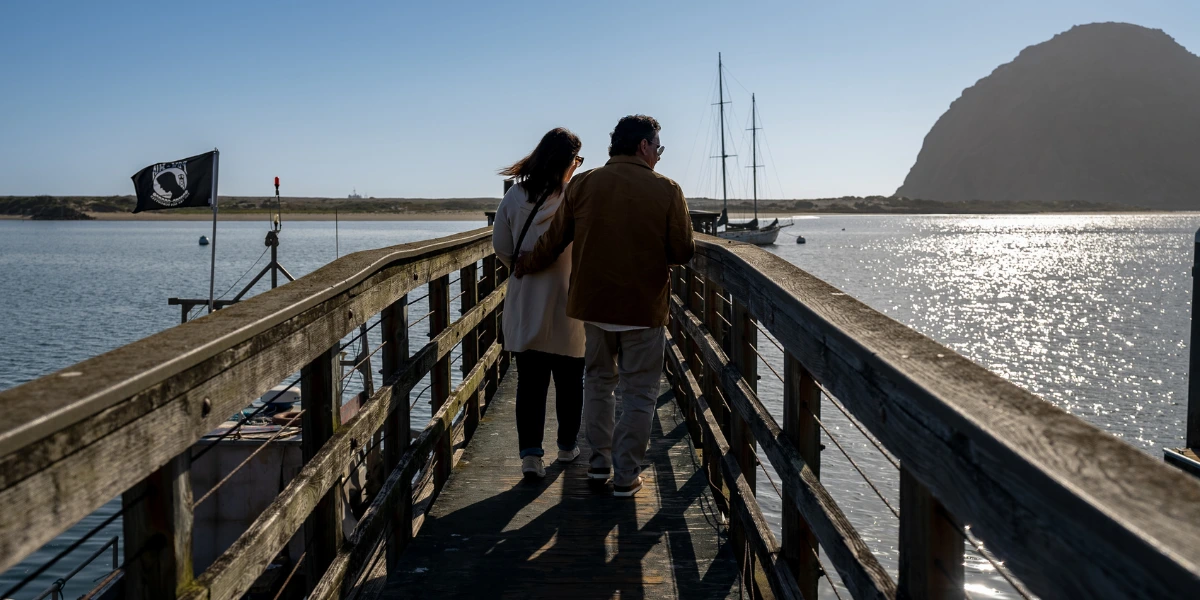Walking Near Morro Rock in Morro Bay, CA